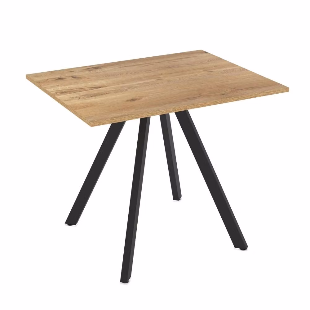 Tavolo fisso Lucas Effezeta Italia con piano in rovere marrone e struttura in metallo nero – 2
