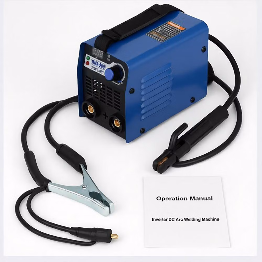 Mini saldatrice MMA-200A EU - Potenza: 200 W - Compatta e portatile, ideale per Acciaio al carbonio e metalli