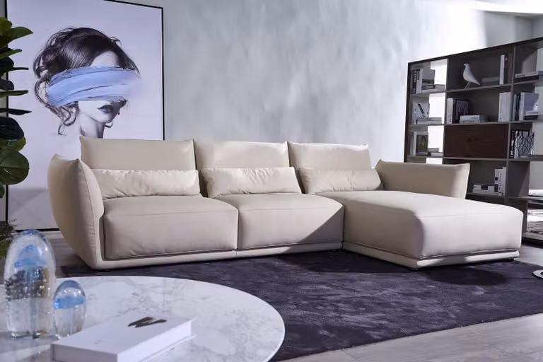 Garnitur Italien Sofa Leder Eck Couch Sitz Landschaft L-Form Luxus Wohn Polster