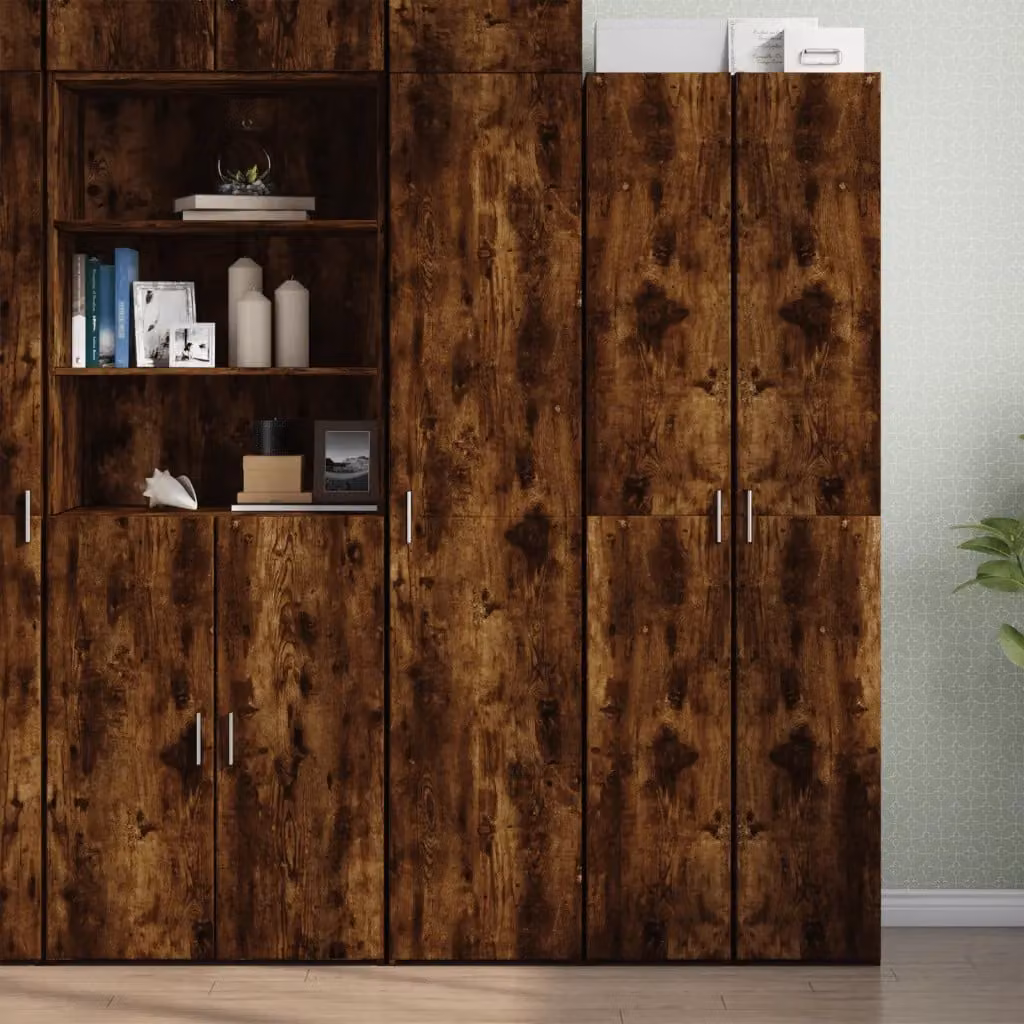Credenza moderna vidaXL in legno Rovere Fumo, sospesa, L: 40 cm, P: 42,5 cm, H: 185 cm