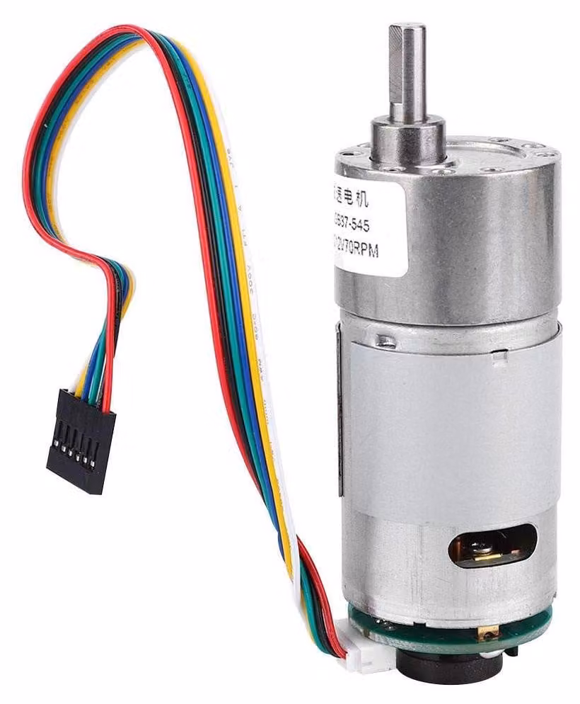 Motore a corrente continua a 12V, 300 giri al minuto, diametro 37 mm, con encoder e albero eccentrico