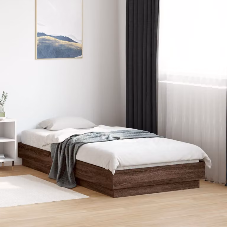 Giroletto senza materasso vidaXL in legno rovere marrone L: 190 cm, P: 75 cm