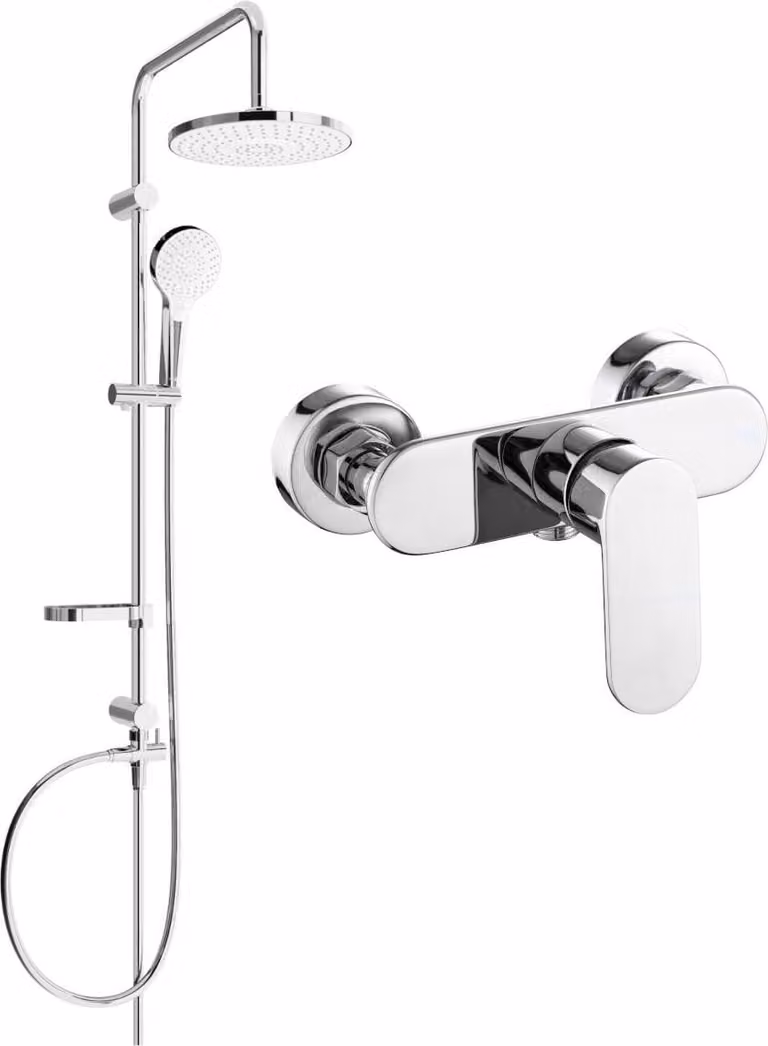 Mexen Erik set doccia esterno con soffione e rubinetto doccia Milo, cromo - 71340205-00