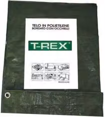 Telo Occhiellato T-REX in Plastica Verde con Angoli Rinforzati 10 m x 15 m