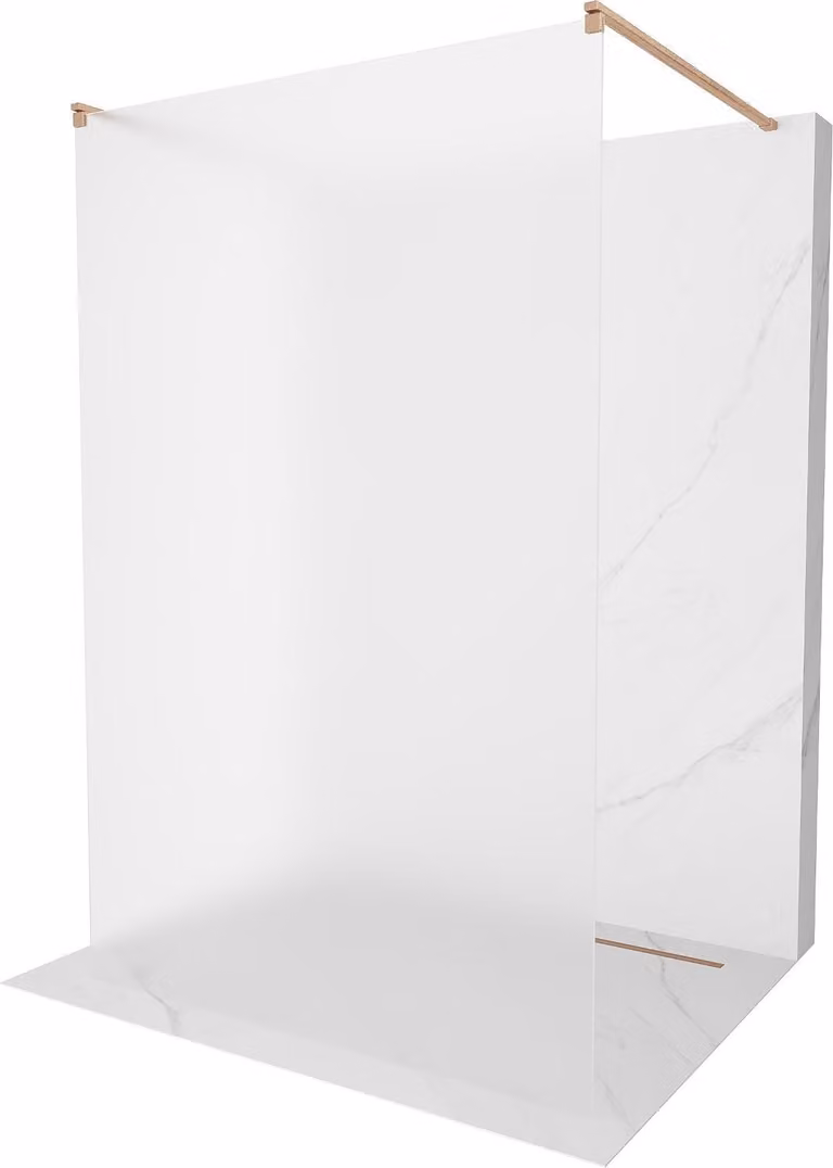 Mexen Kioto parete doccia autoportante 140 x 200 cm, brina 8 mm, rame spazzolato - 800-140-002-65-30