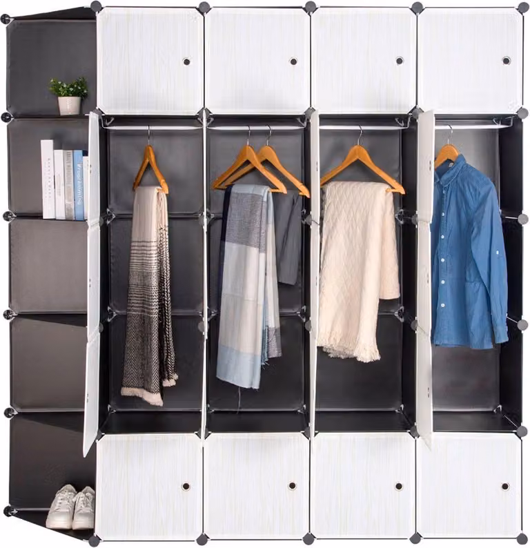 Armadio Bolt Edge - Tessuto - A battente - Armadio guardaroba - 185 x 35 x 185 cm