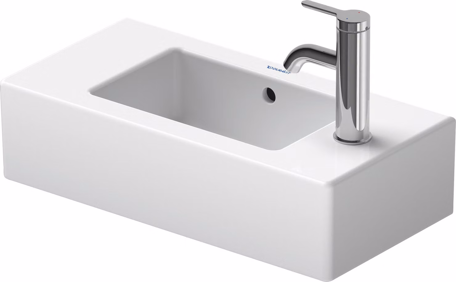 Lavabo Duravit Vero 50cm, trou pour robinet à droite, 07035000081, 07035000081