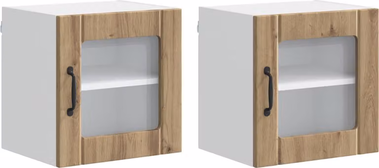 Mobile in vetro da parete LUCCA 2 pcs Rovere Artigianale