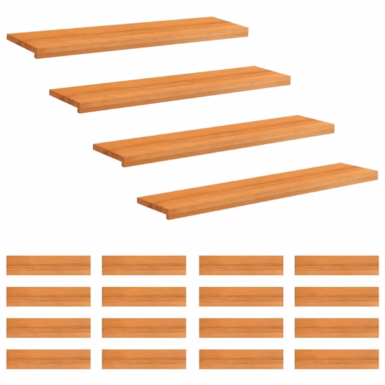 Set di 20 tappeti per scale vidaXL marrone, L 110 cm x P 25 cm x H 2 cm