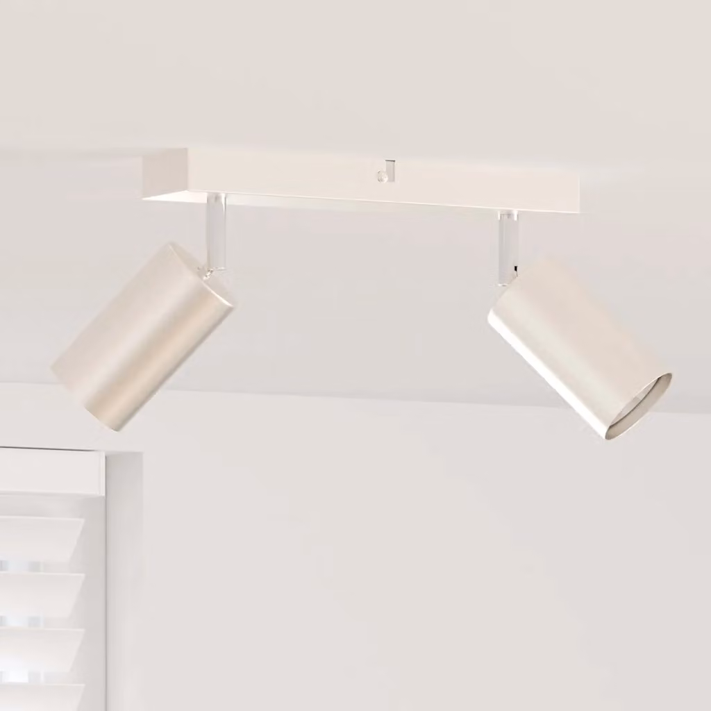 Faretto da soffitto regolabile vidaXL in metallo color argento e bianco L/P/H: 26 x 6 x 16 cm