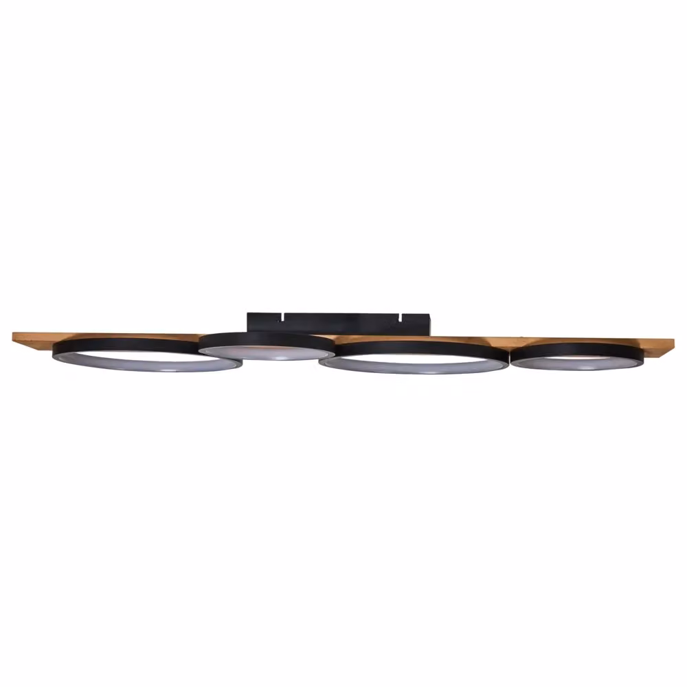 Lampada da soffitto moderna BELIANI con LED integrati a forma di anello in metallo e legno nero – 2
