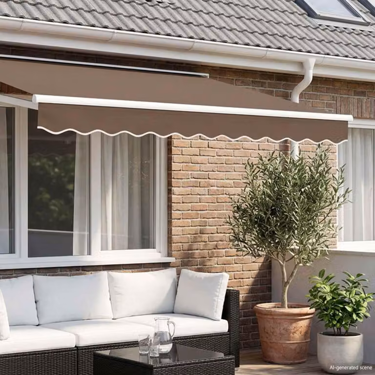 Maison Exclusive - Sostituzione del meccanismo di avvolgimento per tenda da sole, colore taupe, materiale: poliestere, lunghezza: 2,5 metri