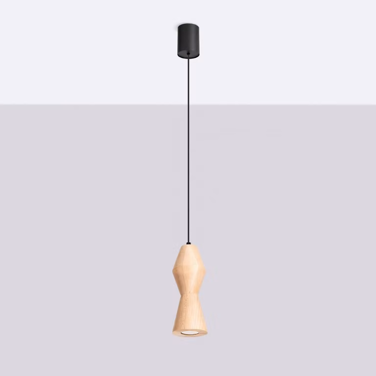 Lampada a sospensione KUBBE piccola R 1xGU10 10W legno - faggio 200x10x10cm Sollux Lighting