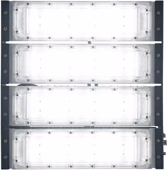 Lampada LED da esterno da 200W - Corpo in alluminio nero - Illuminazione stadi impermeabile e potente faretto