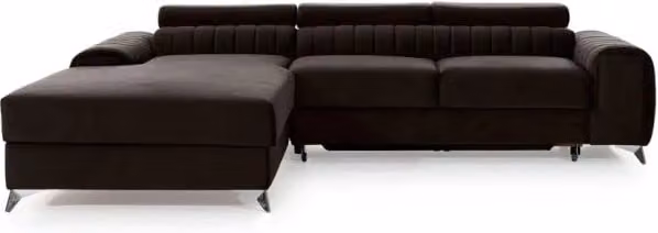 Divano ad angolo sinistro JAYSON MEUBLORAMA marrone con contenitore e funzione letto – 1