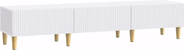 Mobile TV moderno Design In bianco in legno ingegnerizzato L: 147 cm, P: 34,5 cm, H: 30 cm