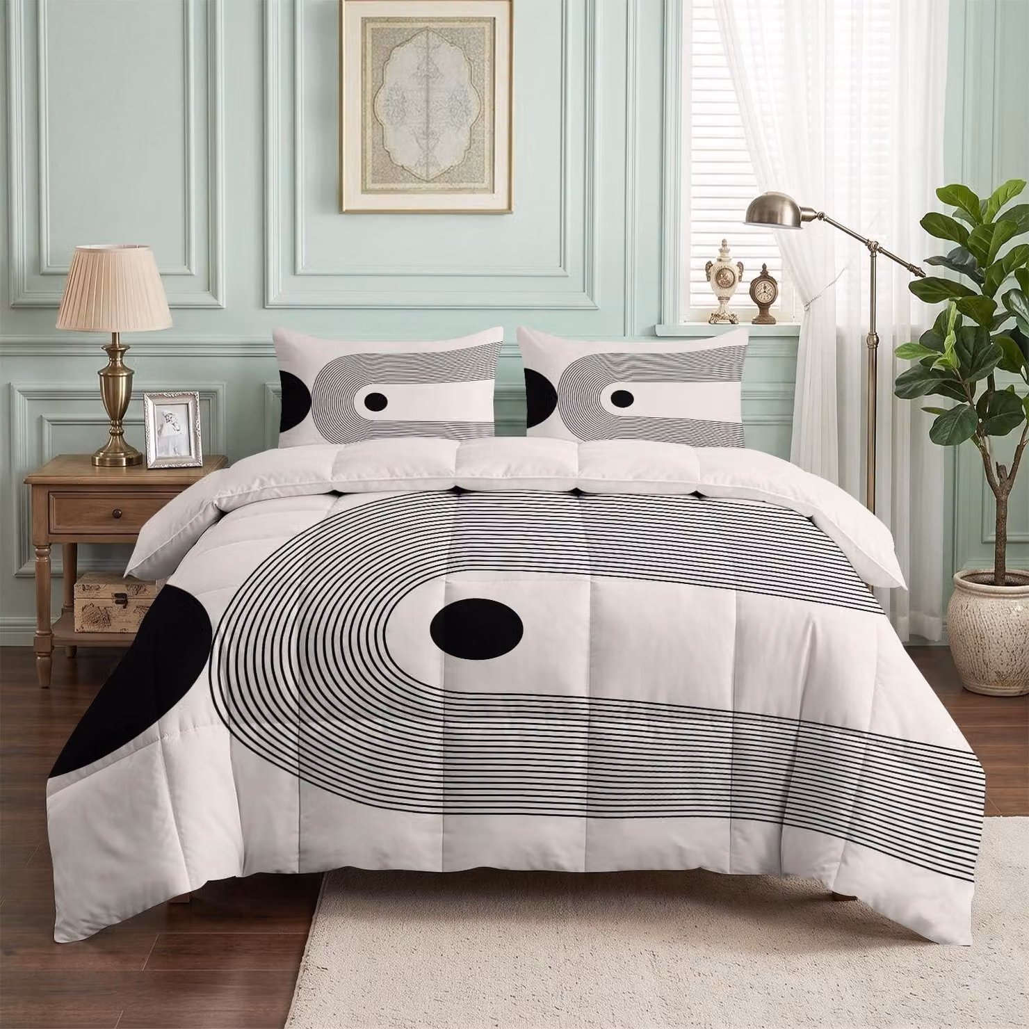 Coperta senza copripiumino, motivo a semicerchio, 240x260 cm