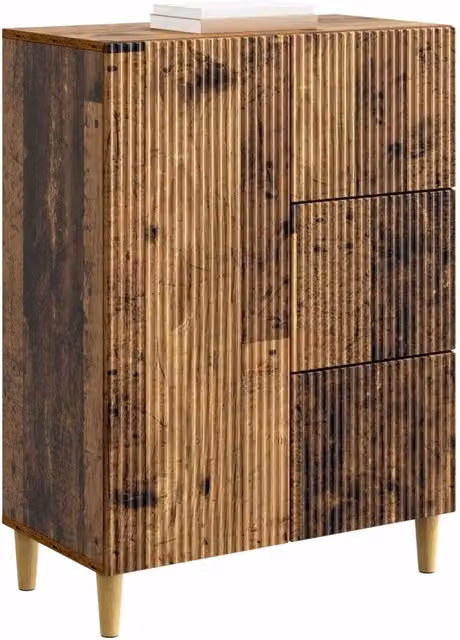 Credenza moderna in legno ingegnerizzato color marrone per soggiorno e sala da pranzo, L 66 cm x P 34,5 cm x H 90 cm – 1