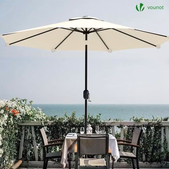 Ombrellone pieghevole a 270° beige con protezione UV