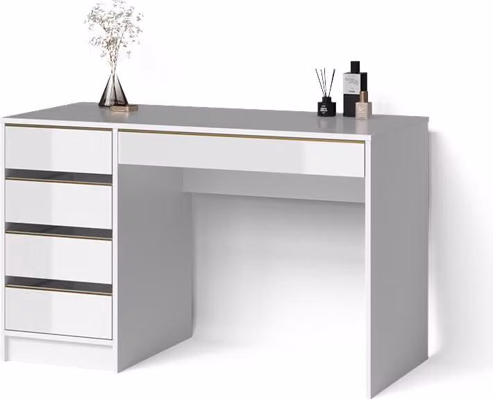 Tavolo da toeletta Livinity Imola Bianco/Oro senza specchio, Model 52440
