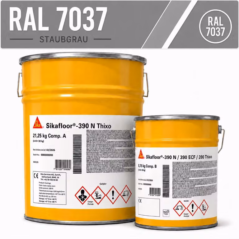 Sikafloor-390 N Thixo 2K RAL7037 25kg Epoxidharz-Dünnbeschichtung