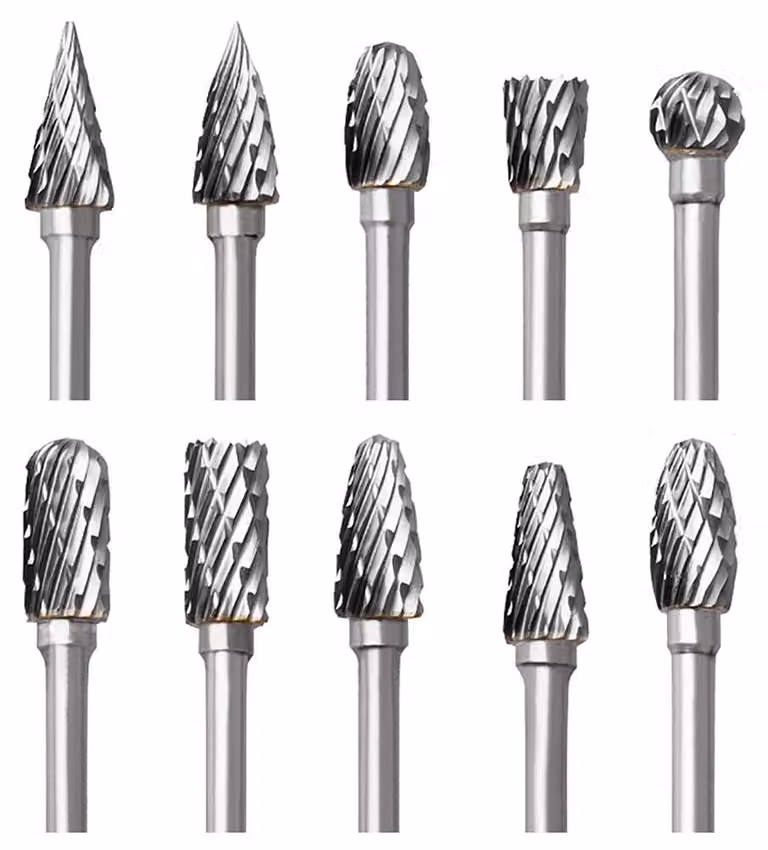 Set di mole rotanti in carburo di tungsteno, 10 pezzi, attacco da 3 mm