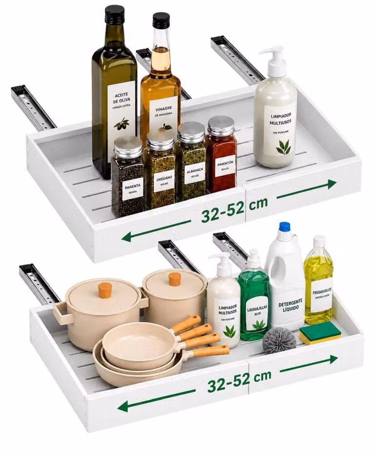 Omgoods - Cassetti estraibili per la cucina, da installare senza fori, ideali per l'organizzazione