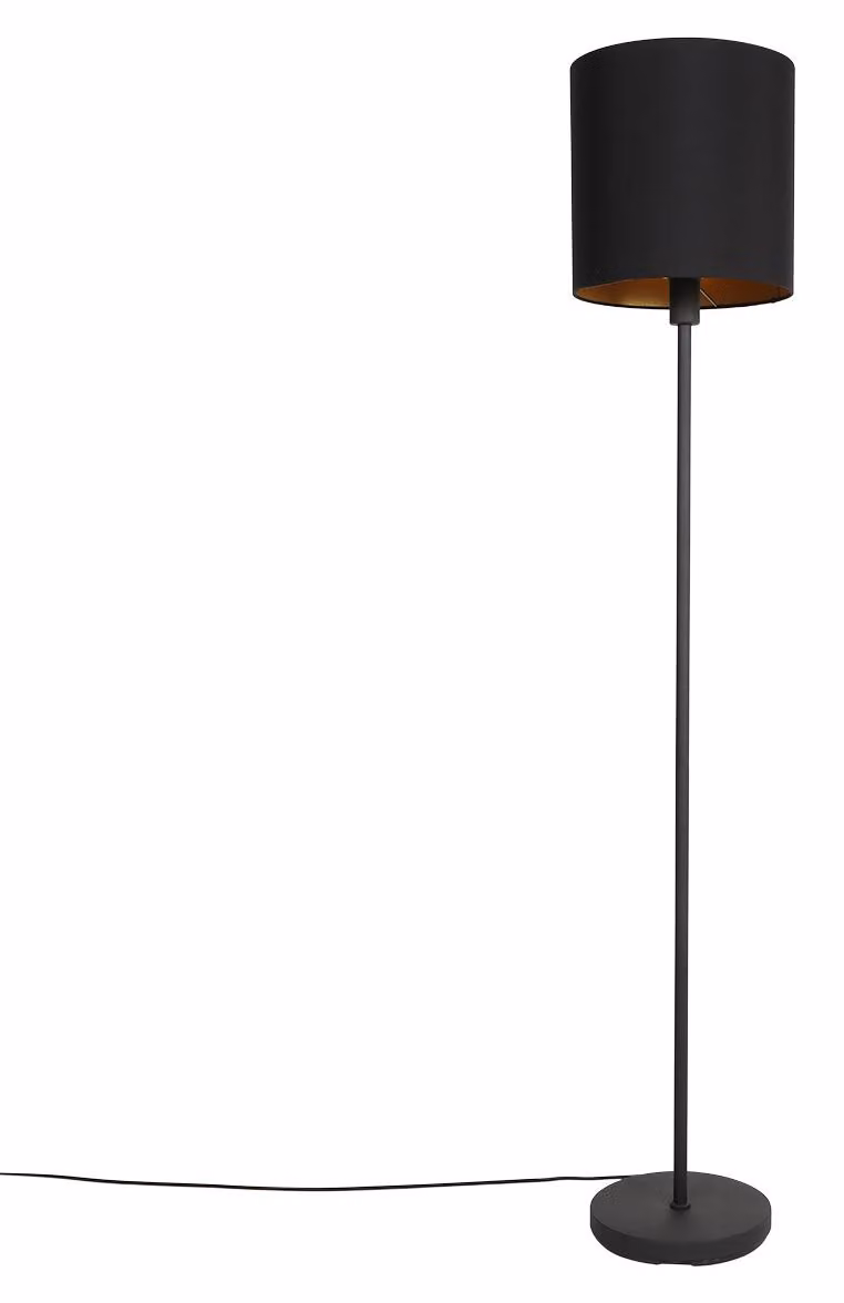 Lampada da terra - nero - NOOR - metallo tessile - Ø 30cm - E27 - 1564ZW - Mexlite