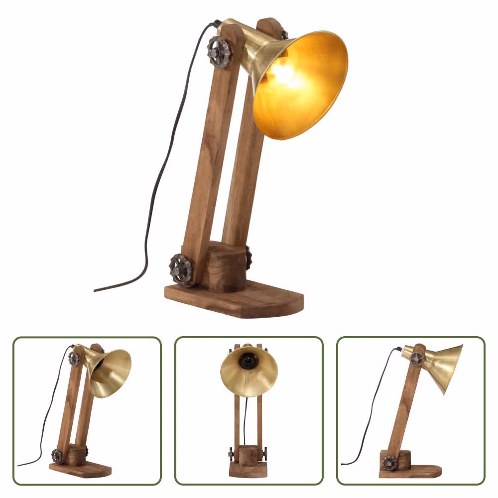 The Living Store Lampada da scrivania 25 W ottone anticato 23x13x52 cm E27