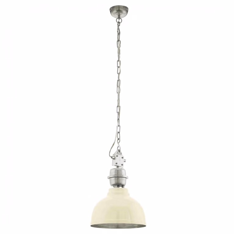 Lampada a sospensione vintage Grantham beige, cromo