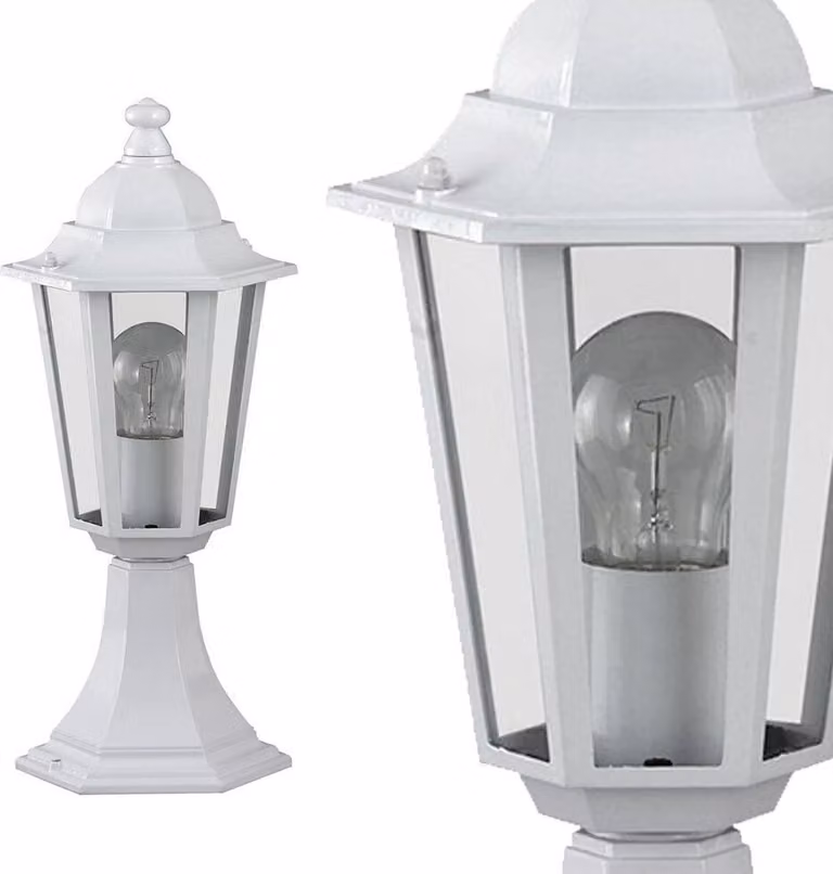 Rabalux 8205 Lampada da terra per esterni Velence, E27, bianca, rotonda, classica, ø210mm