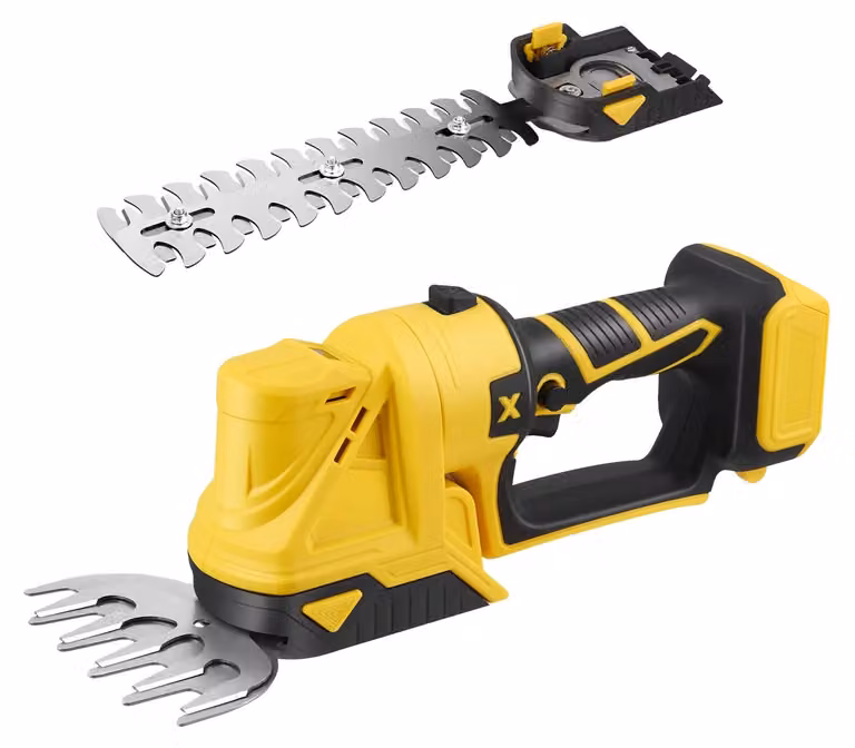 Tagliasiepi manuale, funzionamento a batteria, design ergonomico, GIALLO