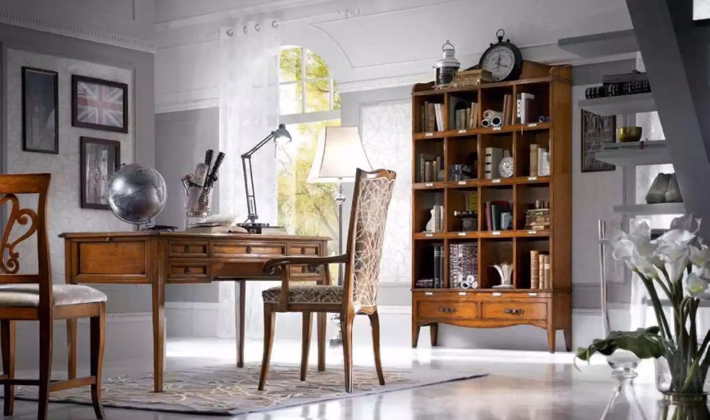 Schreibtisch Holz Tisch Tische Bücherregal Möbel Büro Design 3tlg Set