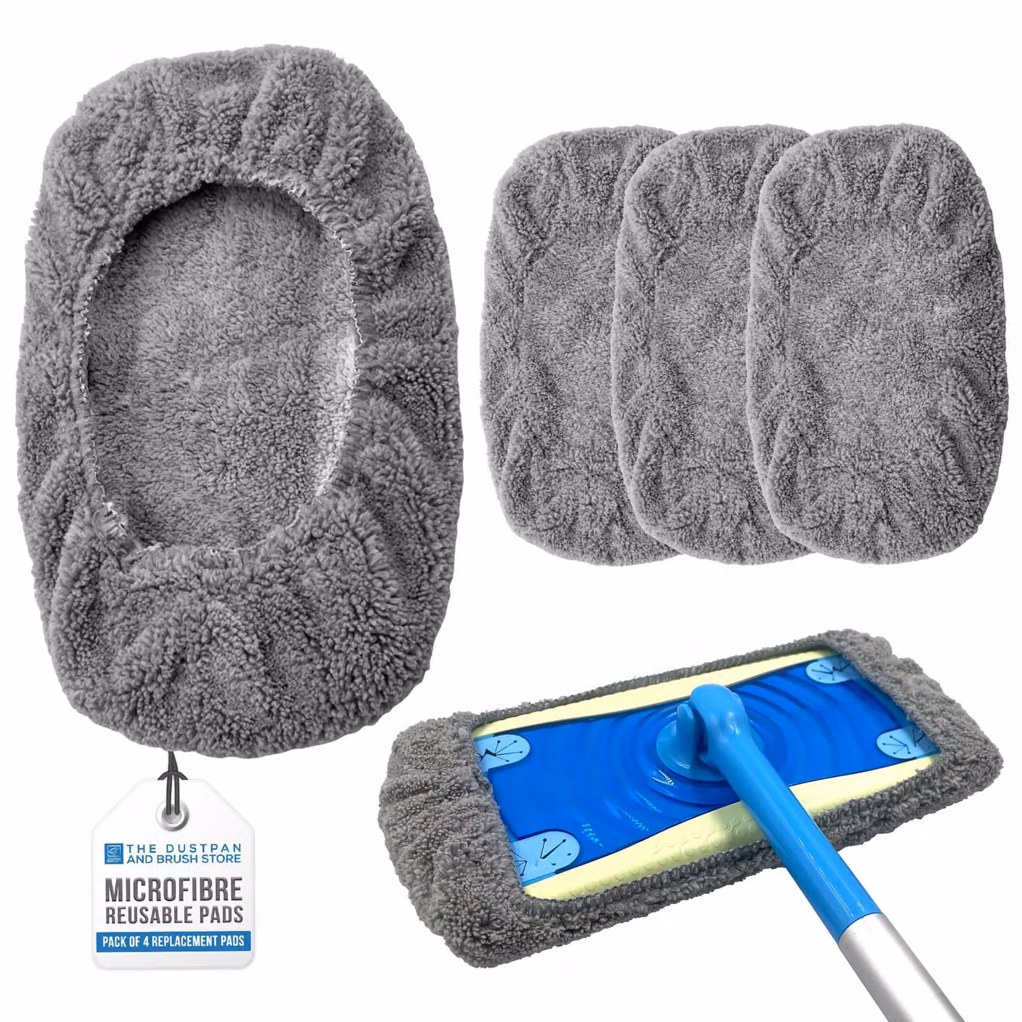 4 tamponi in microfibra per la pulizia, ricambi per mop per pavimenti in laminato