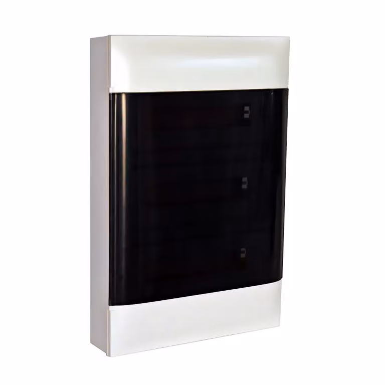 Distributore a superficie Legrand Praktibox S, con sportello in vetro fumé, bianco, 3x 12 moduli 135213