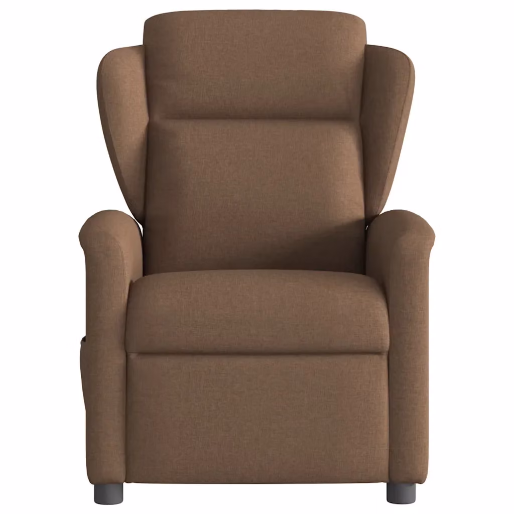 Poltrona Relax Reclinabile vidaXL in Tessuto Marrone con Braccioli e Reclinazione Manuale – 2