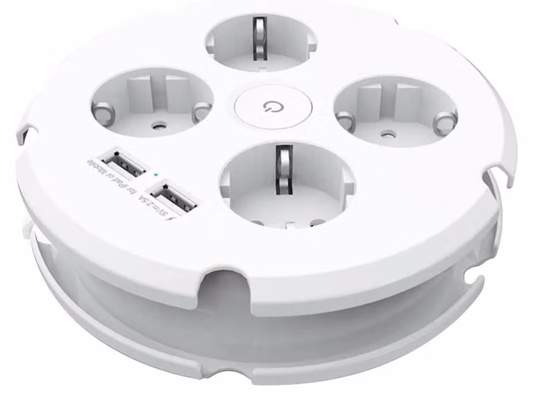 Prese multiple da 4 prese con 2 porte USB, lunghezza 1,5 metri, ideali per la casa e l'ufficio, permettono di