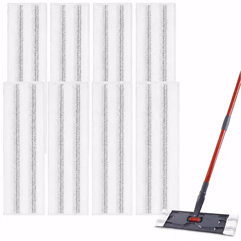 8 coperture di ricambio per mop Vileda H2PrO, in microfibra, 40,5x11,3 cm, colore grigio