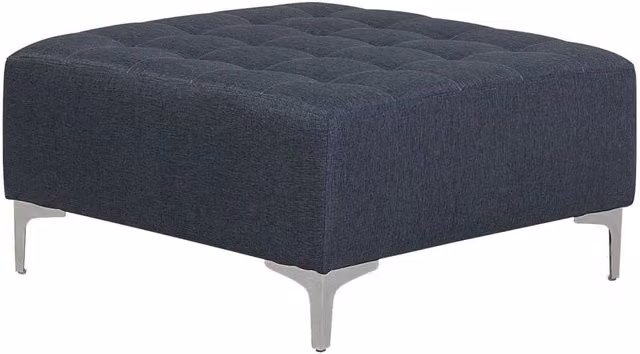 Pouf ottomana moderno BELIANI in tessuto grigio con struttura in legno e gambe in legno, L: 80 cm, P: 36 cm, H: 36 cm