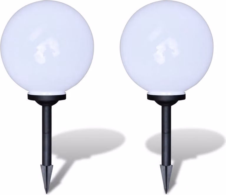 Lampione Solare a LED da Giardino 2 pz 30 cm con Picchetto