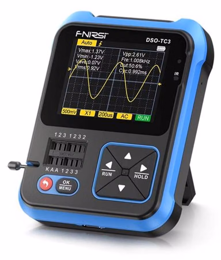 Oscilloscopio, generatore di funzioni e tester di componenti FNIRSI DSO-TC3