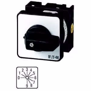 Interruttore codificatore Eaton, T0, 20 A, da incasso, 4 moduli, contatti: 8, 30°, a scatto, con posizione 0, 0-9, codice articolo 15603 043606