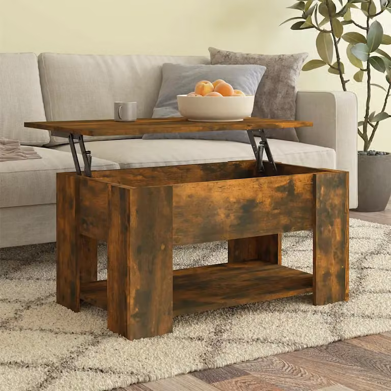 vidaXL Tavolino da Salotto Moderno in Legno Rovere Fumo Marrone L: 79 cm, P: 49 cm, H: 41 cm
