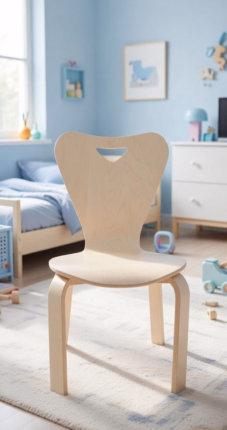Robusta sedia per bambini in legno per la sala da pranzo e la cameretta