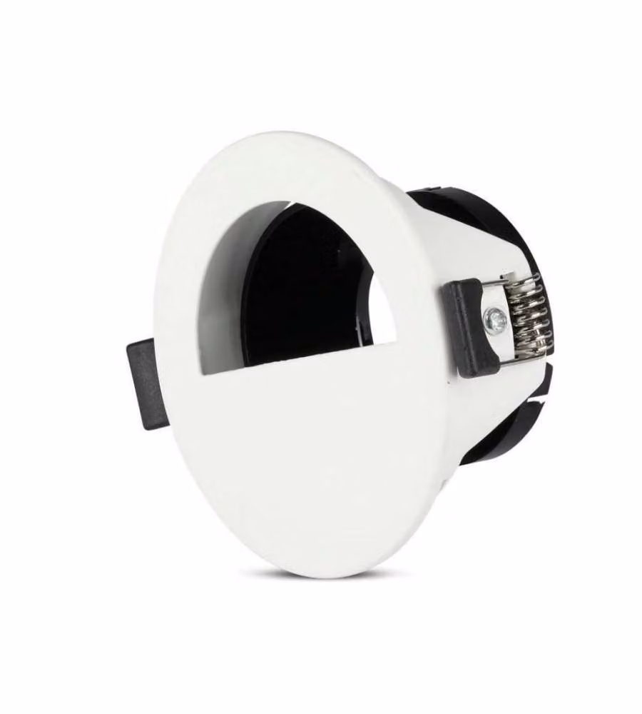Portafaretto LED da Incasso GU10 con Sezione a Mezza Luna Colore Bianco con Interno Nero