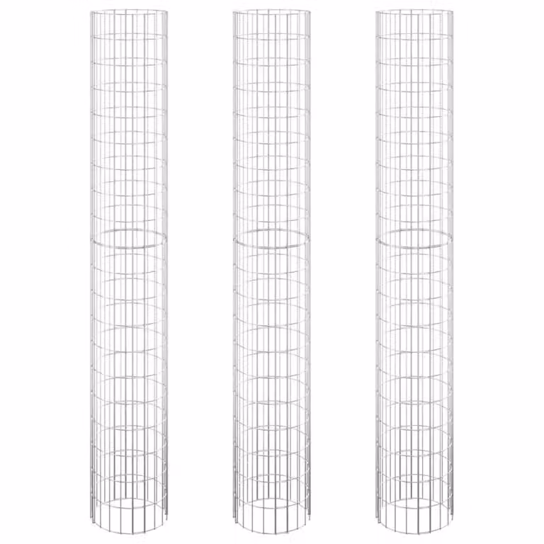 Fioriere Gabbione Circolare 3 pz in Acciaio Zincato Ø30x200 cm
