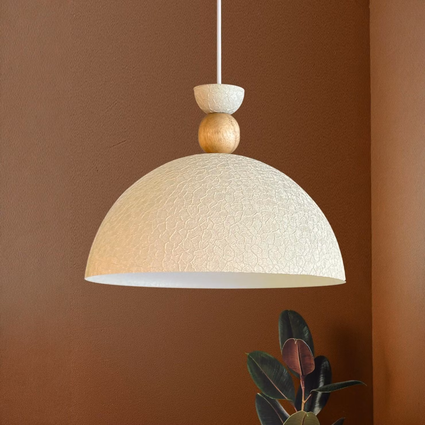 Yimpi White Luce a sospensione industriale Ø30 cm, E27, Lampada moderna