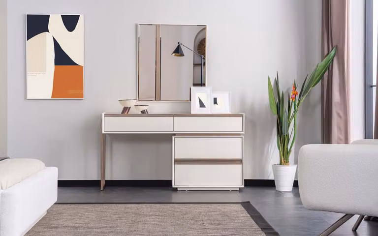 Weißer Schminktisch Designer Kosmetiktisch Schlafzimmer Robuster Tisch