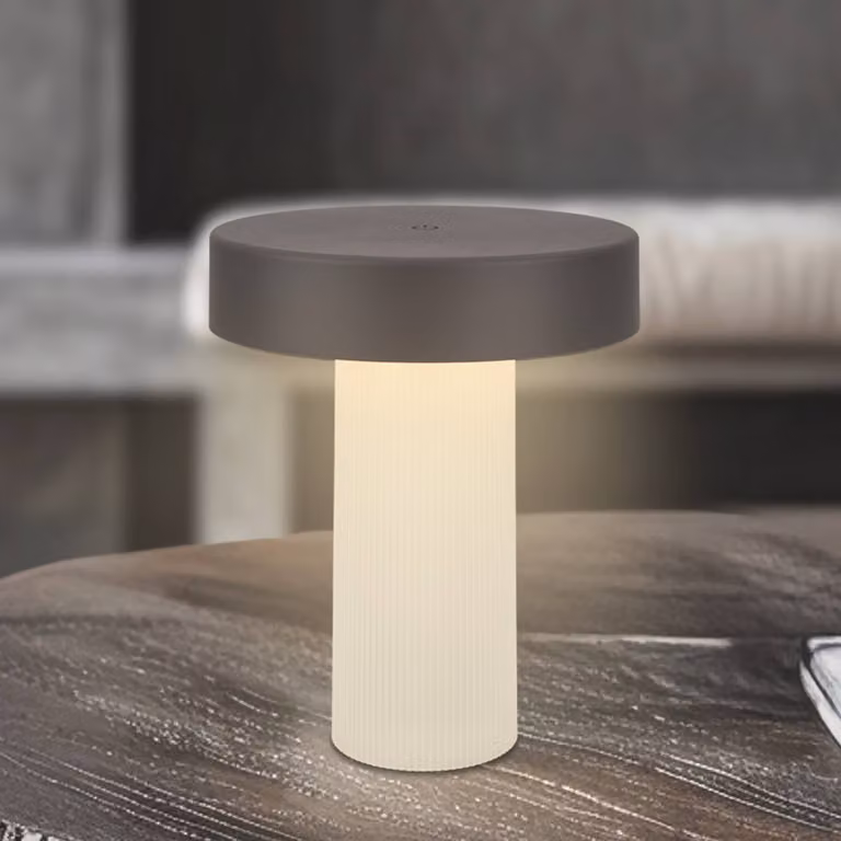 Briloner lampada da tavolo LED ricaricabile Bito, antracite/bianco, altezza 20 cm, IP44 dimmerabile, Soggiorno / Sala da pranzo, Metallo, Moderno