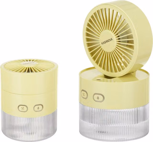 Ventilatore portatile con nebulizzatore KASANOVA giallo in plastica